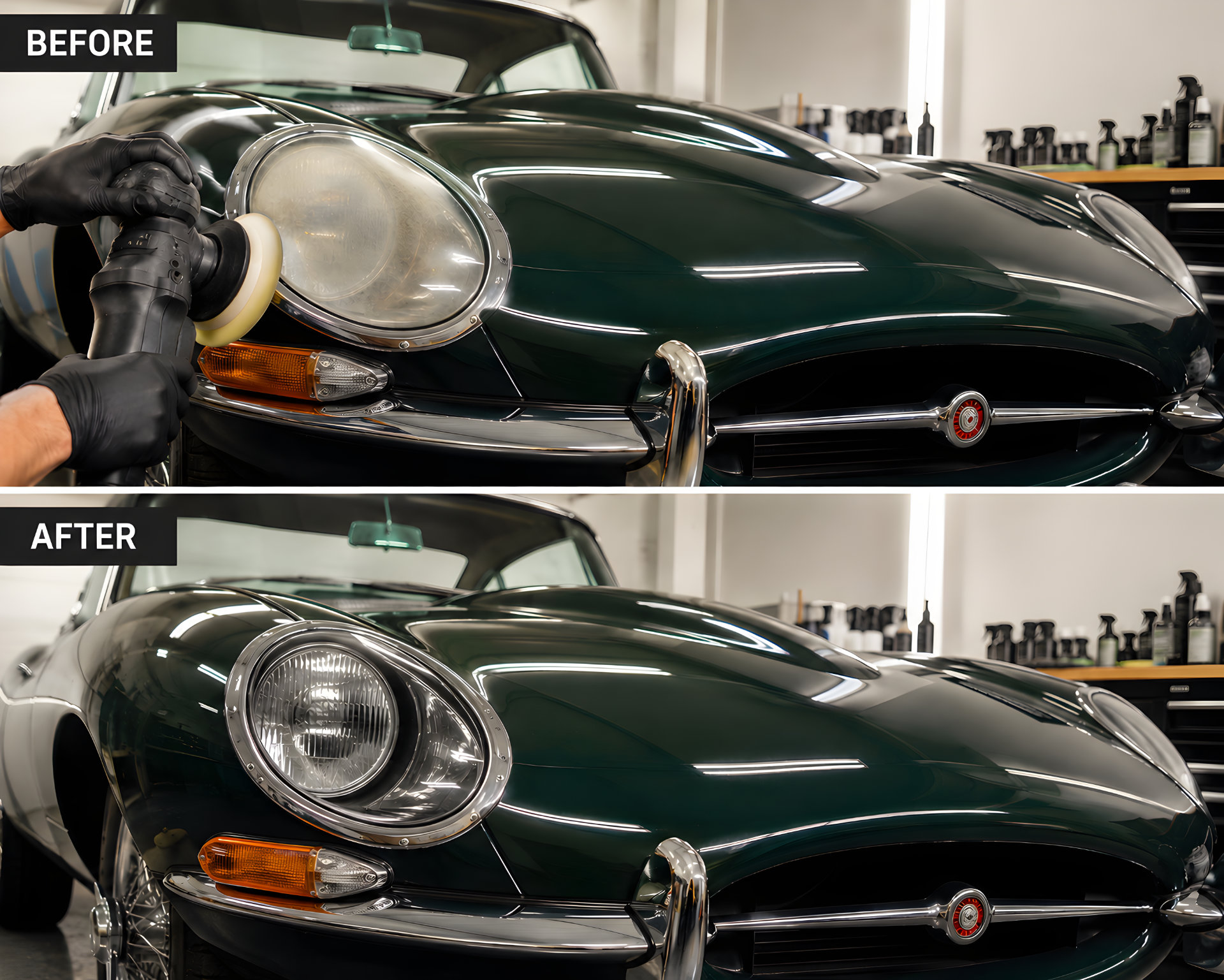 Car headlight restoration in Dorset